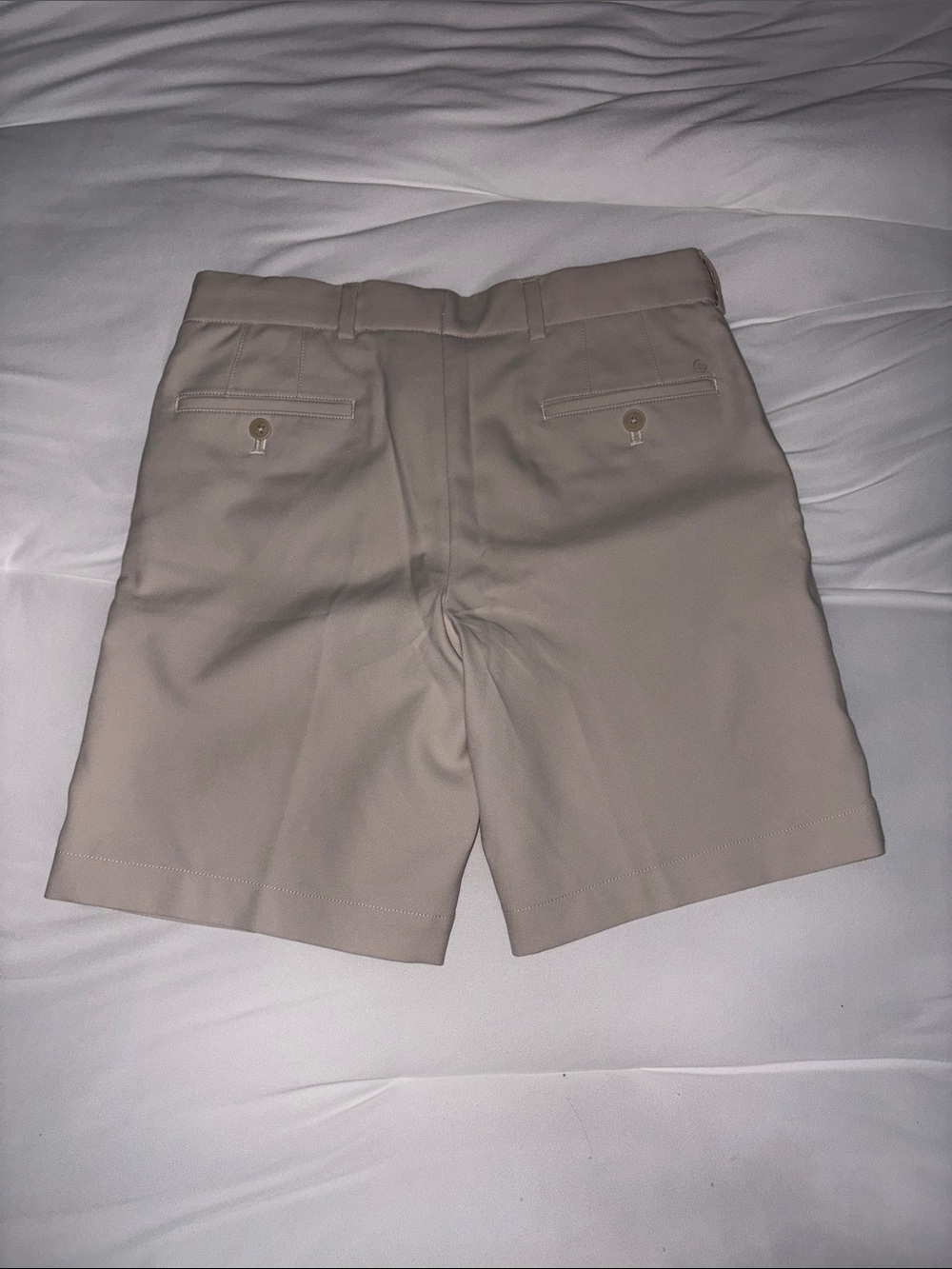 Peter Millar Youth Salem Stone Beige Flat-Front Performance Shorts - Picture 3 of 4